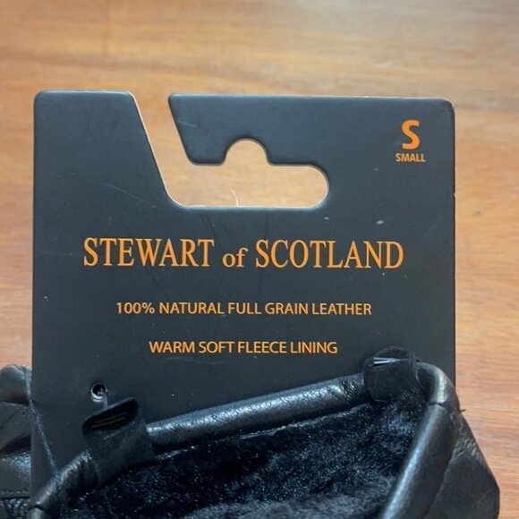 NEW Stewart of Scotland Herringbone Leather Gloves Small - Picture 4 of 6